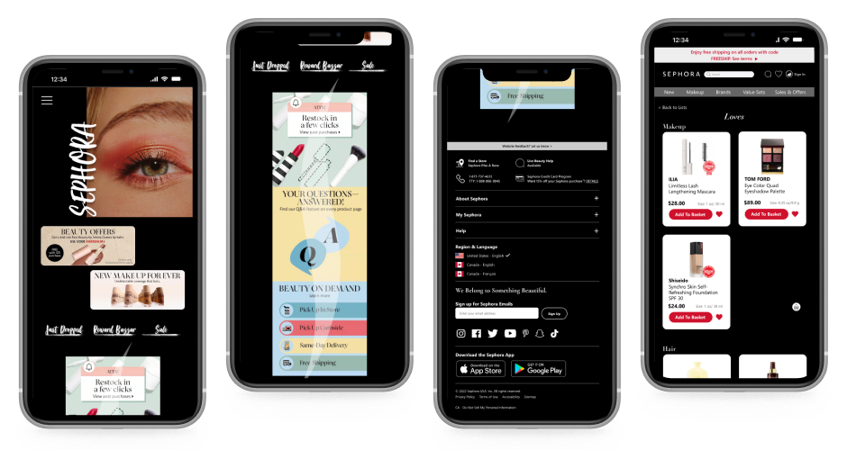 Sephora homepage redesign — mobile view