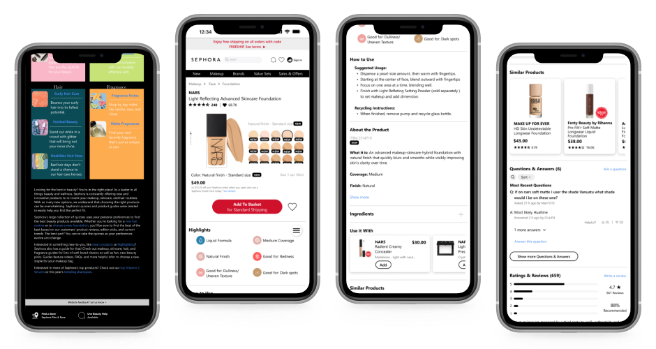 Sephora My Loves page redesign — mobile view
